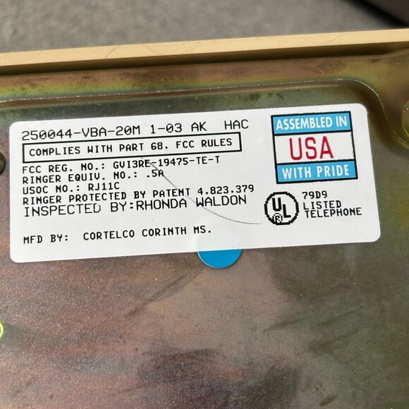 Cortelco RJ11C Vintage Tan Push Button Desk Phone *Tested* - Picture 9 of 9